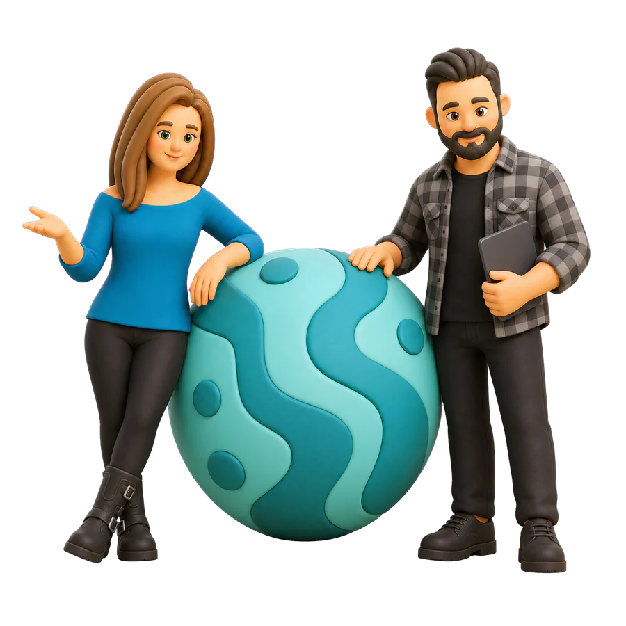 Sarah and Wayne, the Digital Route team